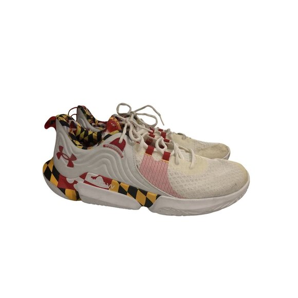 Under Armour Flow FUTR X 2 Team Men Size 15 Red White Maryland Colorway Sneakers - Picture 5 of 8